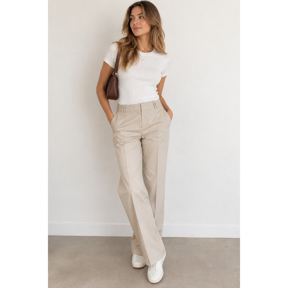 J Crew City Fit Pants Women's 6 Khaki Cotton Pleated Trouser Workwear Capsule